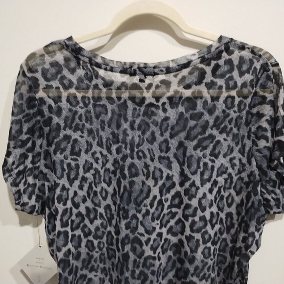 BABY PHAT Trendy Plus Size Sheer Animal Print T-Shirt - Picture 2 of 9